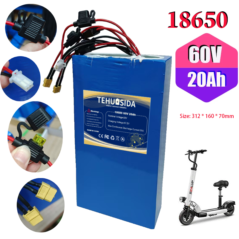 60V 50Ah Electric Scooter Battery - 60V 20Ah 18650 16S6P 리튬 배터리