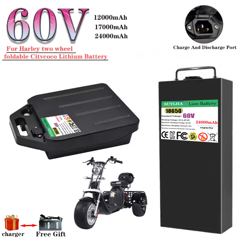 60V 50Ah Electric Scooter Battery - HarleyBatteryCitycocoElectricBattery 60V 12Ah/17Ah/24ah 250W~1000W 할리 오토바이용