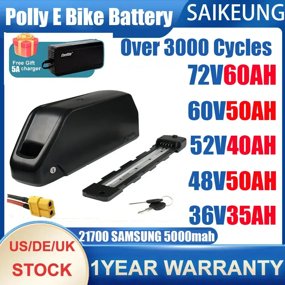 72V 50Ah 21700 Lithium Battery - 전기 자전거 배터리 다운튜브 하일롱 폴리