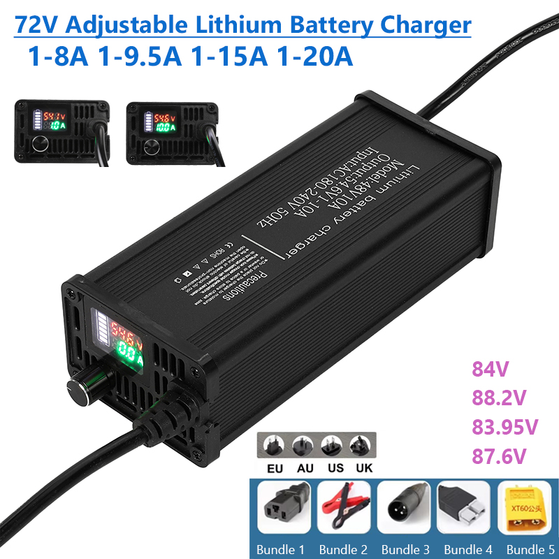 72V 15A Fast Charger - 72V 조절식 리튬 배터리 충전기 1-8A