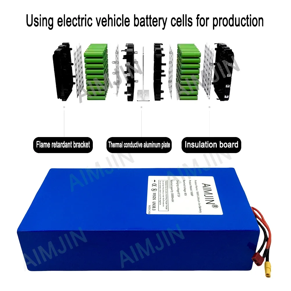16S8p 1000-3000W 신형 리튬 배터리 60V - 60V 50Ah Electric Scooter Battery 리뷰 및 가격