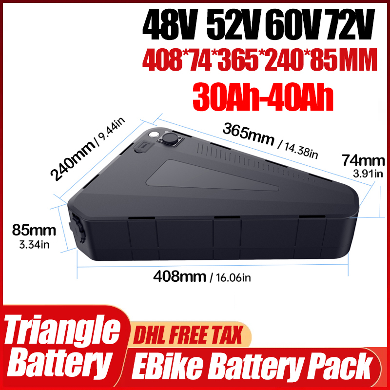 전기 자전거 36V 48V 52V 챔라이더 삼각형 배터 - 72V 50Ah 21700 Lithium Battery 리뷰 및 가격