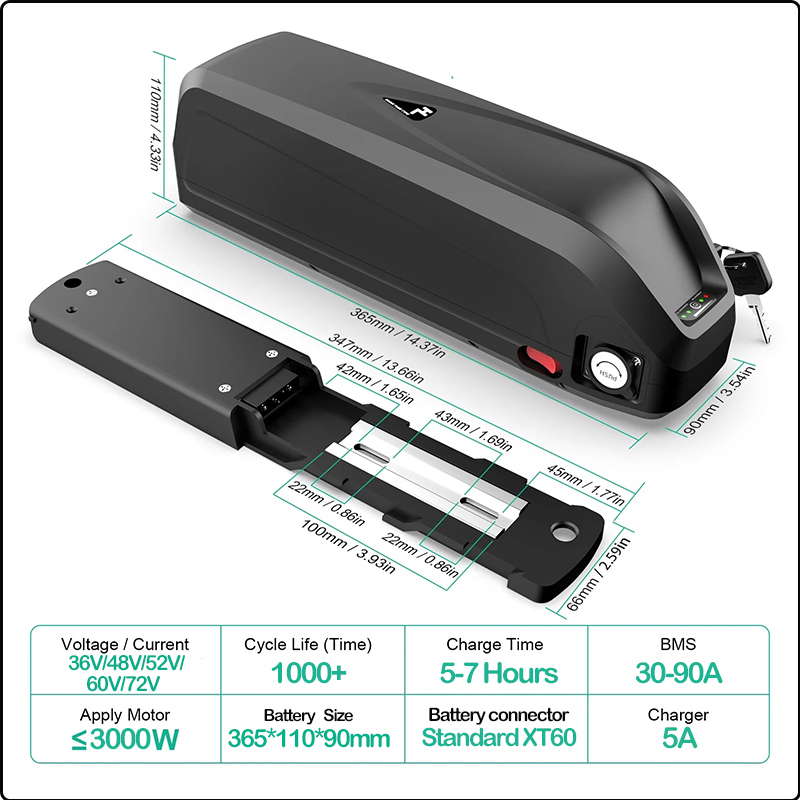 48V 50AH 52V 36V 30AH 전기자전거 배터 - 72V 50Ah 21700 Lithium Battery 리뷰 및 가격