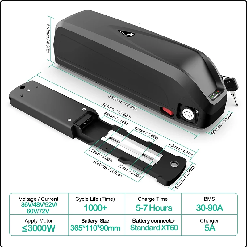 전기 자전거 배터리 21700 하일롱 폴리 36V48V - 72V 50Ah 21700 Lithium Battery 리뷰 및 가격